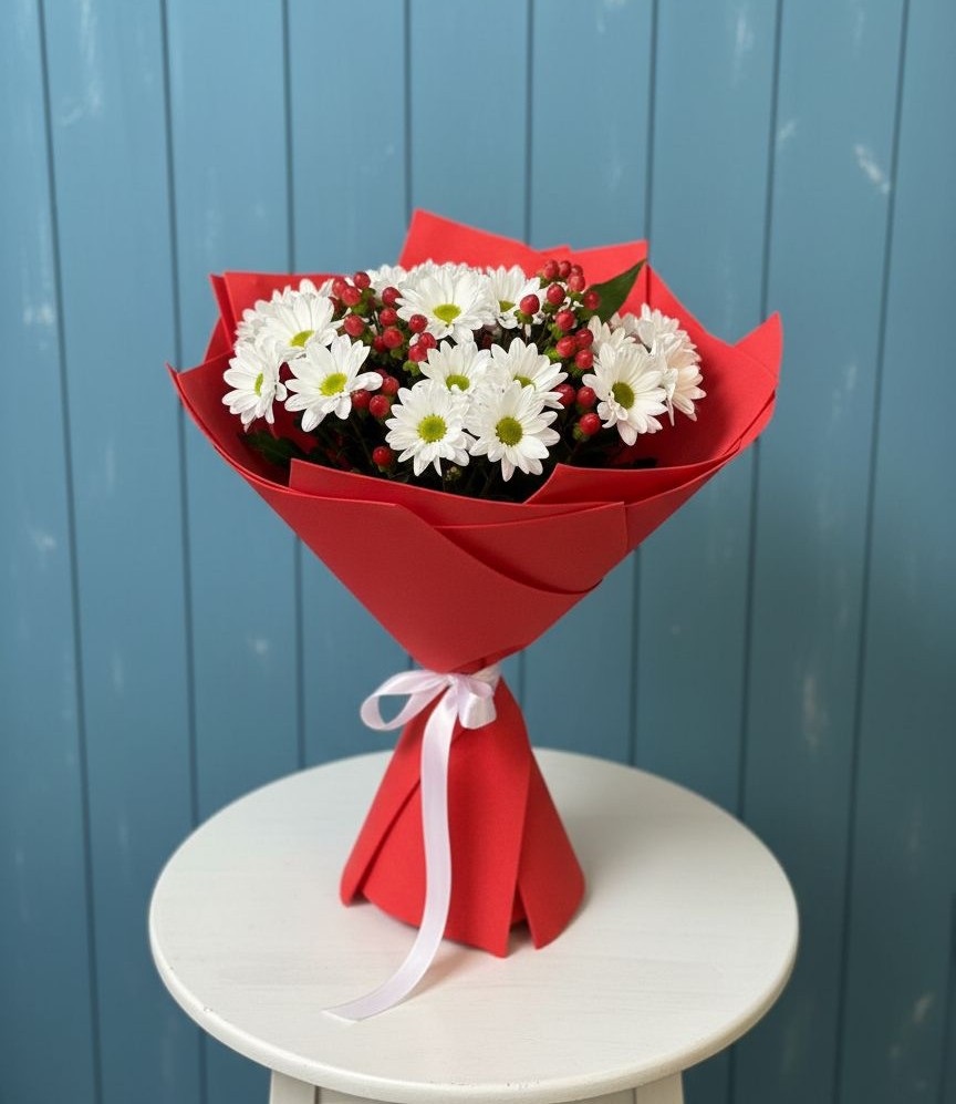 Букет цветов из: Хризантемы в Сафоново Мурманской области