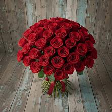 Букет 55 Красных роз Фридом #REPLACE_PRED# Сафоново Мурманской области