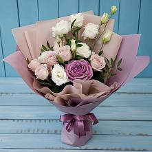 Букет цветов из:  Розы и Лизиантусы в Сафоново Мурманской области