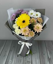 Букет цветов из:  Розы, Герберы и Хризантемы #REPLACE_PRED# Сафоново Мурманской области