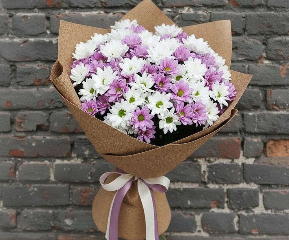 Букет цветов из: Хризантемы в Сафоново Мурманской области