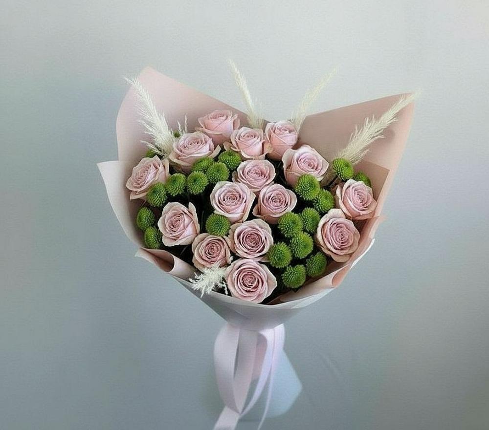 Букет цветов из: Розы и Хризантемы в Сафоново Мурманской области