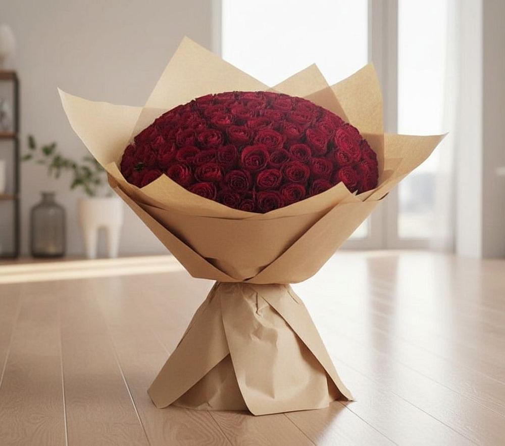 Букет 101 Красная роза в Сафоново Мурманской области