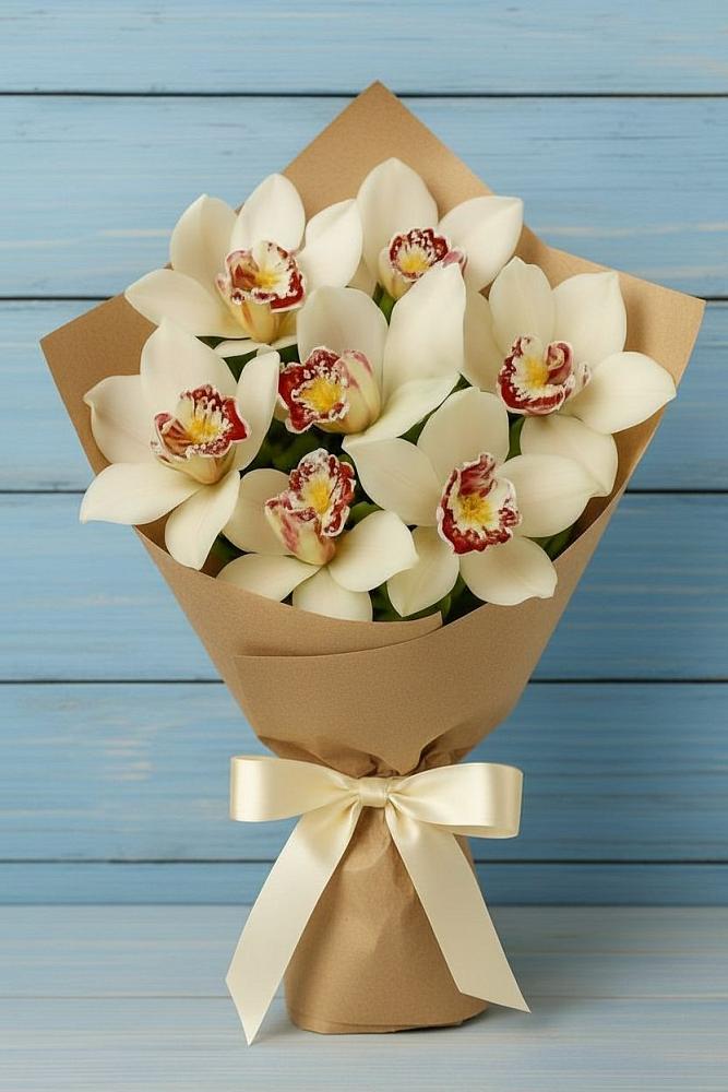 Букет цветов из: Орхидеи и Розы в Сафоново Мурманской области