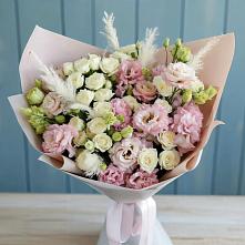 Букет цветов из:  Альстромерии и Розы в Сафоново Мурманской области